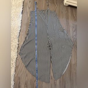 MSK Black and White Striped Jumpsuit